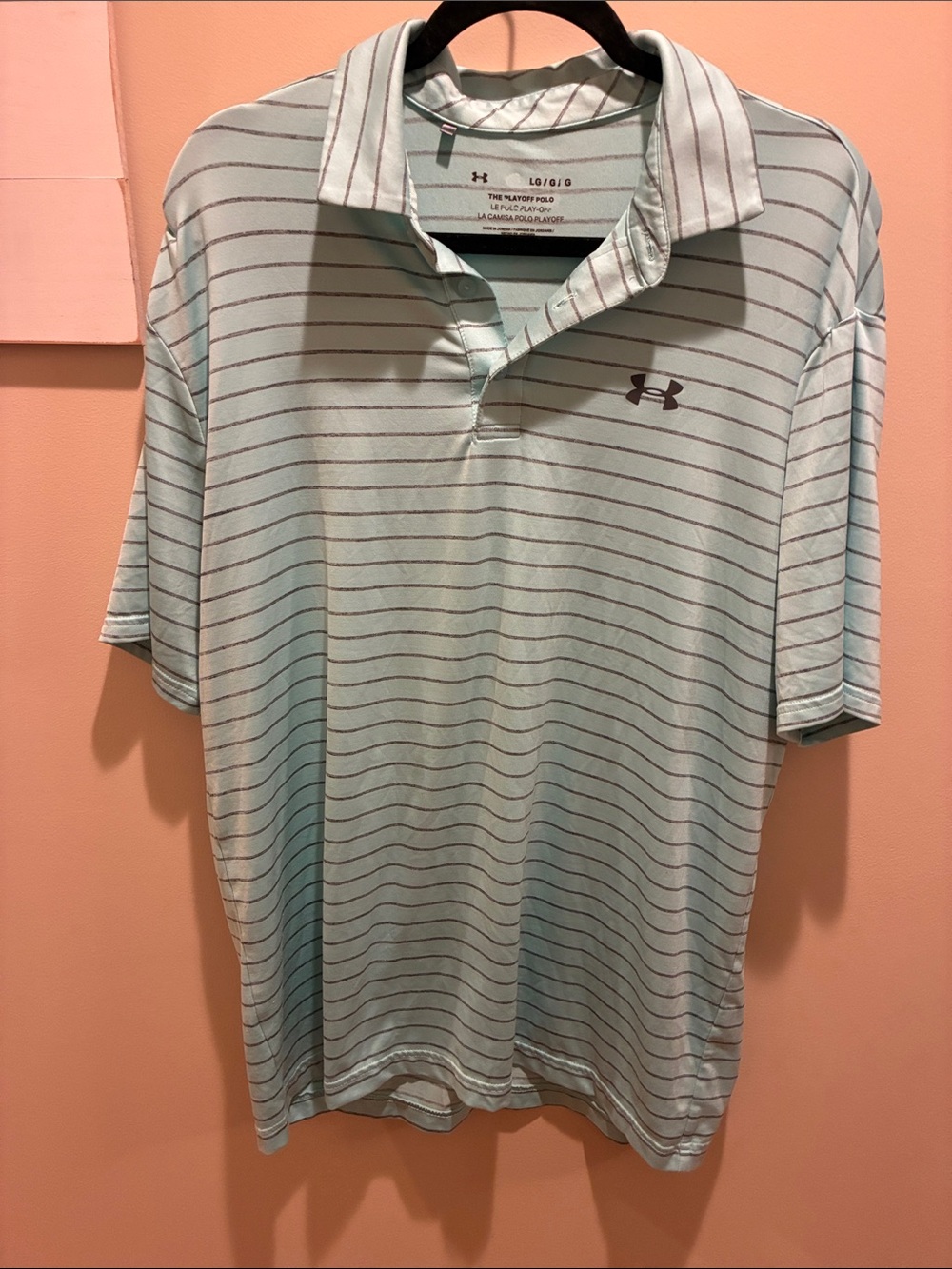 Under Armour Men’s Mint Green Striped Polo
